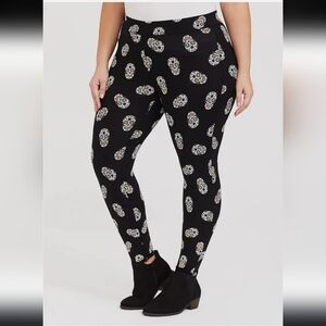 Women's Torrid Sugar Skulls Day Of The Dead Elastic Waist Pants, Size 3